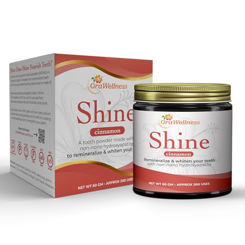 OraWellness Shine Remineralizing Tooth Powder with Hydroxyapatite, Cinnamon