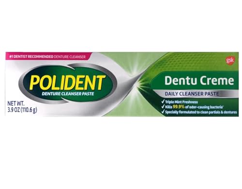 Polident Dentu-Creme Denture Cleaner - 3.9 oz, Pack of 4 Mint 3.9 Ounce (Pack of 4)