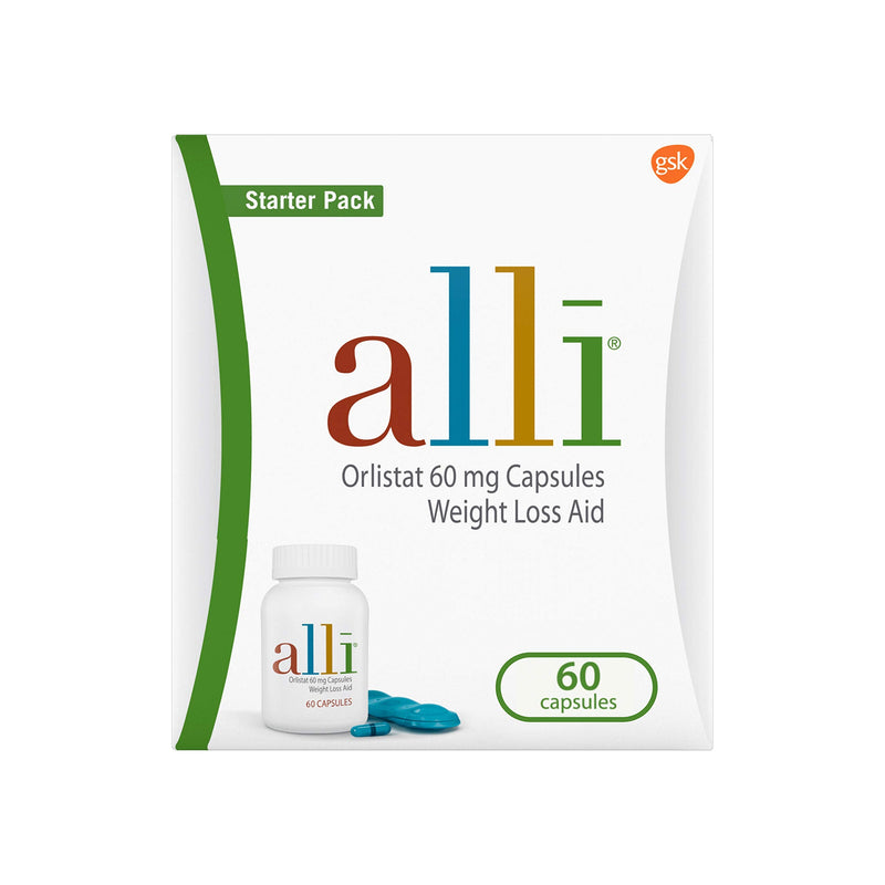 alli Diet Weight Loss Supplement Pills, Orlistat 60mg Capsules Starter Pack, Non prescription weight loss aid, 60 count - BeesActive Australia