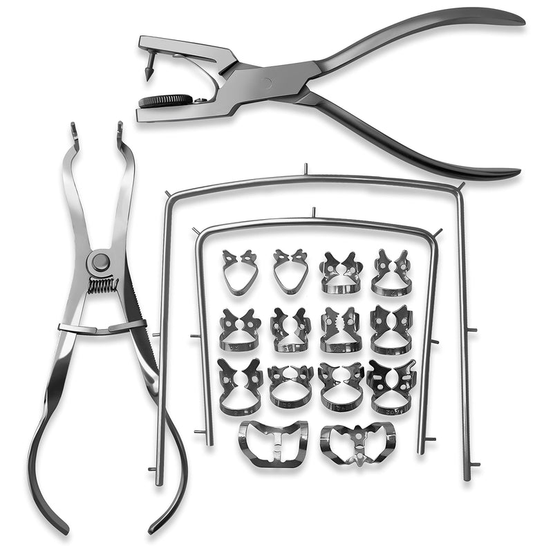 SURGICAL ONLINE Comprehensive Dental Rubber Dam Kit - Medical Grade Stainless Steel, Rubber Dam Clamps, Punch Plier, Endodontic Supplies, and Dental Isolation Tools. - BeesActive Australia