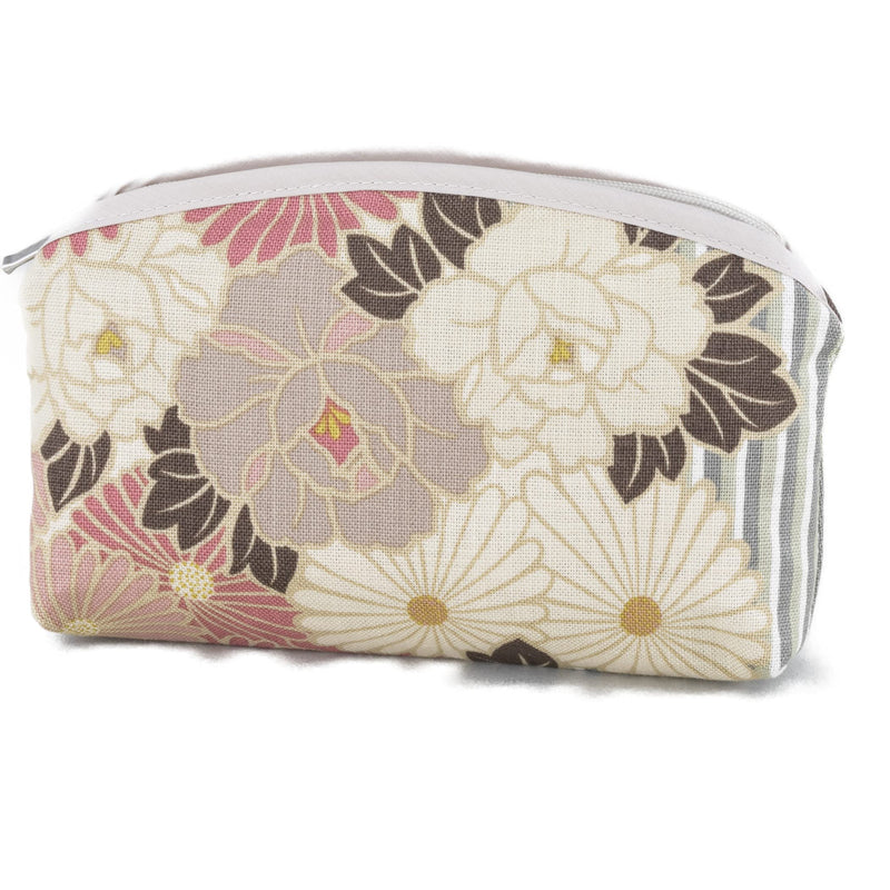 Small Makeup Bag (Retro Flower) Made in Japan/Cute Floral Makeup Bag Japanese Design Travel Cosmetic Pouch for Women Girls and Man (Pinkbeige) Pinkbeige - BeesActive Australia
