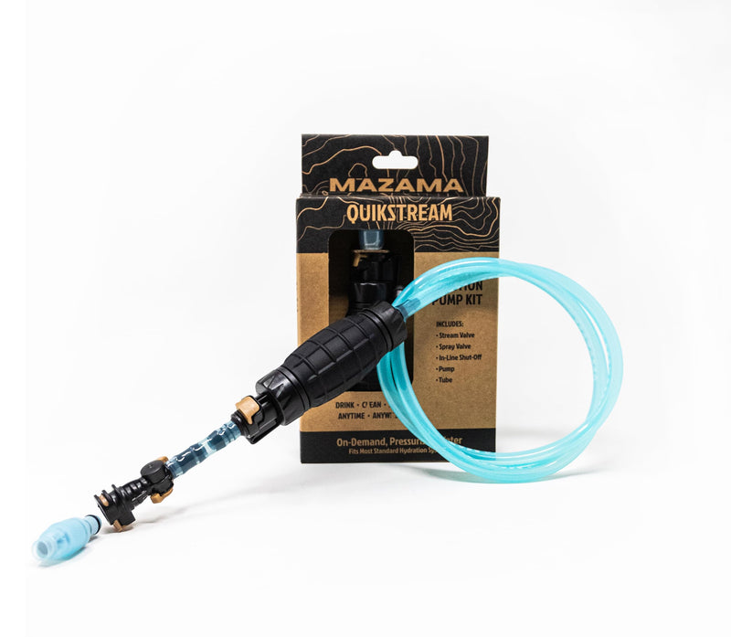 QuikStream Multi-Function Hydration Pump Kit – Pressurized Water System for Sharing, Cleaning & Cooling. Rinse Gear, Dishes, Pets, Sand & More. Fits Most Reservoirs. Squirt or Spray on Demand!