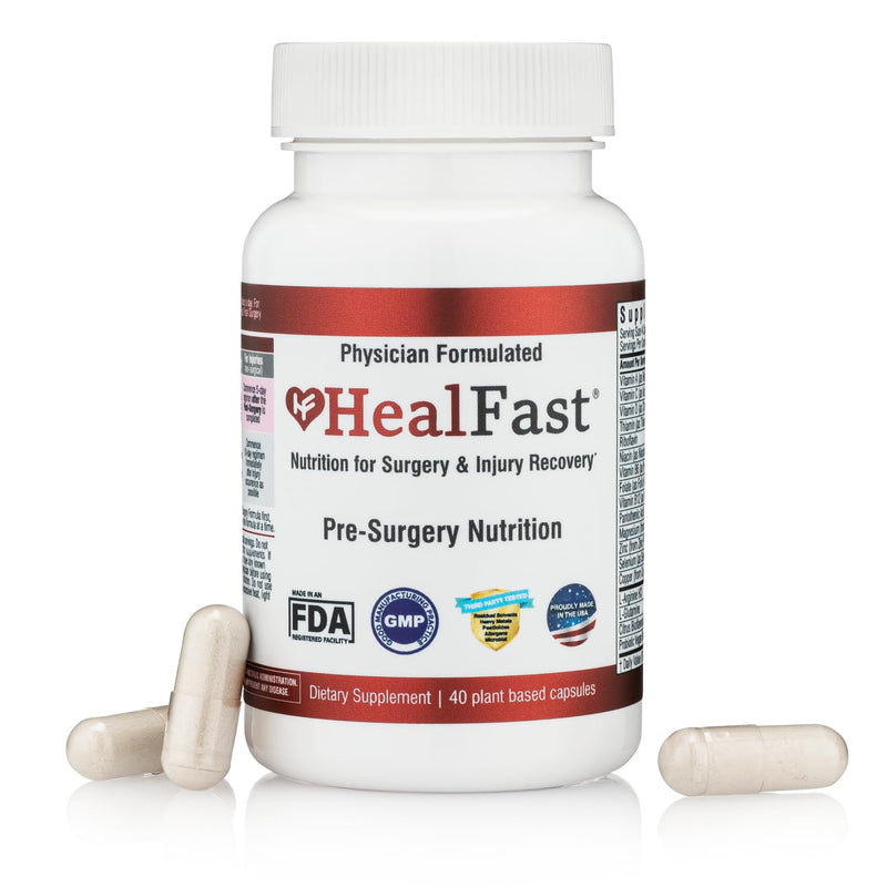 HealFast Pre Op Surgery Recovery Supplement - Vitamins, Quercetin, Wound | Pre-Op: Quercetin, Probiotics Supplement for Wound, Liposuction, Tummy Tuck, and BBL Post Surgery Supplies