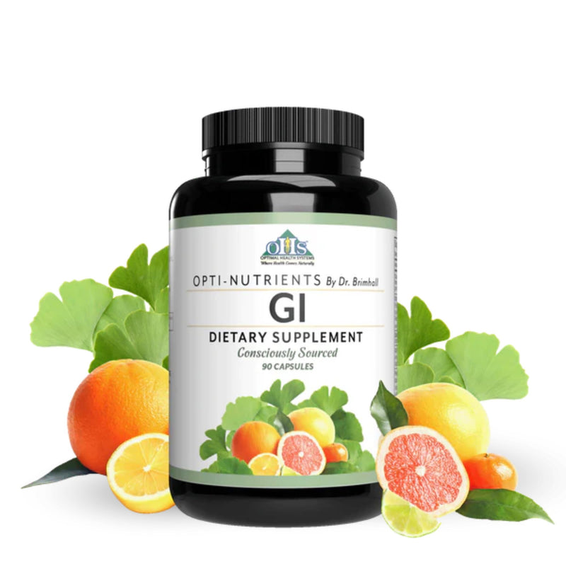 Optimal Health Systems Opti-GI Gastrointestinal Support Formula Capsules | Digestive tract support, stomach lining health, intestinal renewal, gastrointestinal metabolism, daily gut wellness formula