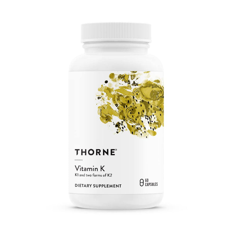THORNE Vitamin K (Formerly 3-K Complete) - Vitamins K1 and K2 (as MK-4 and MK-7) - Supports Strong Bones - 60 Capsules - BeesActive Australia