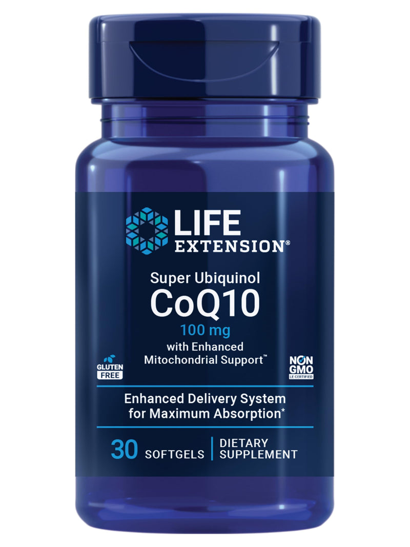 Life Extension Super Ubiquinol CoQ10, 100 mg, 30 Softgels | Enhanced Mitochondrial Support, Heart Health, Cell Energy, Bioavailable, Non-GMO & Gluten-Free 30 Count (Pack of 1)