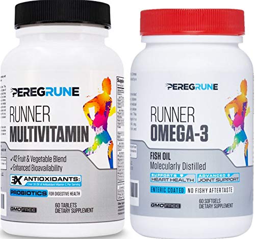 Runner Multivitamin & Omega-3 Bundle | Designed for Runners with Antioxidants & Complete B-Complex to Support Energy & Recovery | Omega-3 to Support Heart & Joint Health | Non-GMO Omega Bundle