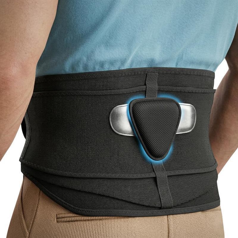 Modvel Lower Back Brace for Men and Women – Back Support Belt for Pain Relief, Herniated Disc, Sciatica, Scoliosis – Lumbar Compression Brace. Black Large