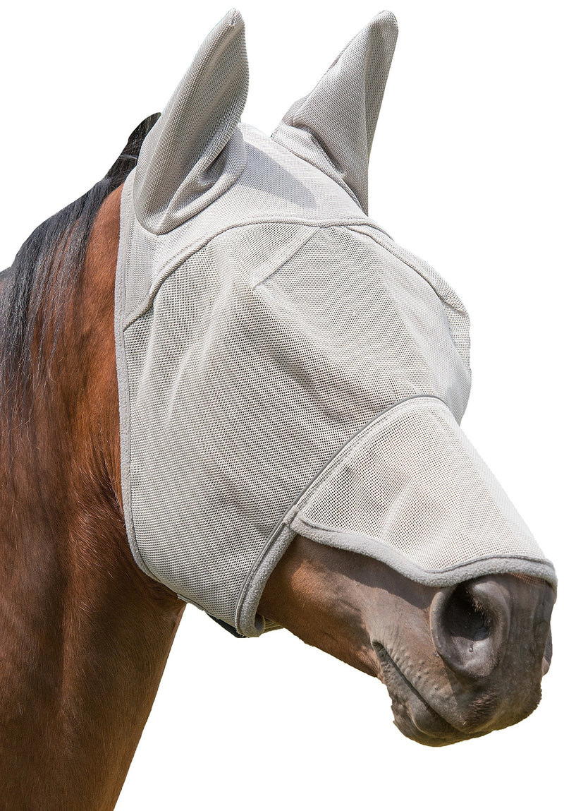 Weaver Leather 35-4100-GY Open Ear Fly Mask with Xtended Life Closure System Small Nose and Ear Covered - BeesActive Australia