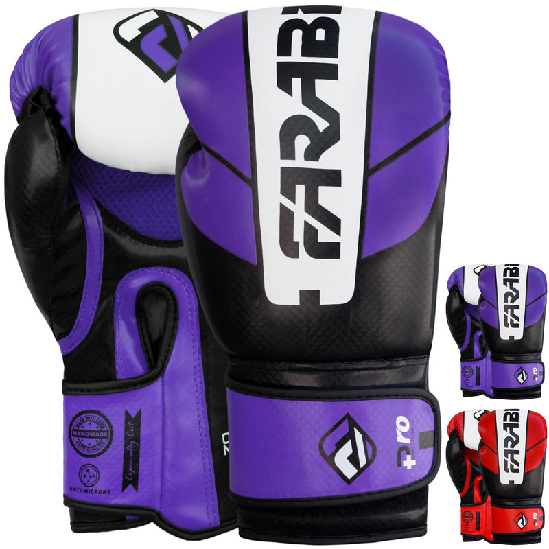 Farabi Sports Boxing Gloves Men and Women Kickboxing Gloves - Muay Thai Gloves 10-oz 12-oz 14-oz 16-oz Red & Purple Boxing Gloves for Punching Bag, MMA, Muay Thai and Training