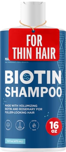 Rosemary and Biotin Shampoo for Thinning Hair - Vegan Volumizing Shampoo for Fine Hair with B Vitamins Argan Oil & Tea Tree Essential Oil - Paraben Silicone and Sulfate Free Vegan Formula (16 Fl Oz) Sandalwood 16 Fl Oz (Pack of 1)