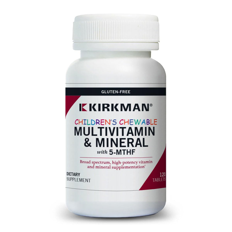 Kirkman - Children's Multivitamin & Mineral Chewable with 5-MTHF - 120 Capsules - Potent Broad-Spectrum Vitamin/Mineral Supplement - with Coenzyme Q-10 - Natural Mango Peach Flavor