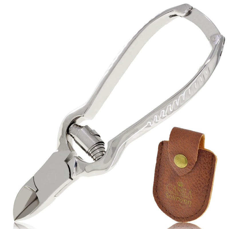 CS13 Large Heavy Duty Toe Nail Clipper for Thick Toenails, Manicure & Pedicure, Double Barrel Spring. Super Sharp Trimmer Curved Carbon Steel 20mm Blade Made in Solingen, Germany CS13