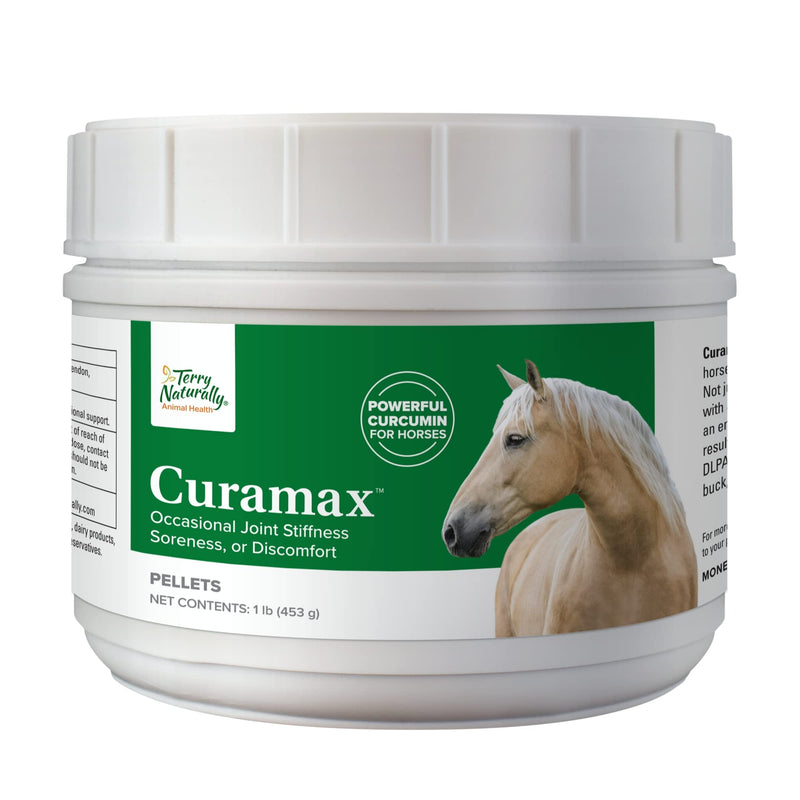 Terry Naturally Animal Health Curamax - 1 lb. of Pellets - Joint, Ligament & Tendon Support for Horses - Curcumin, Boswellia & DLPA - for Equines Only - 30 Servings - BeesActive Australia