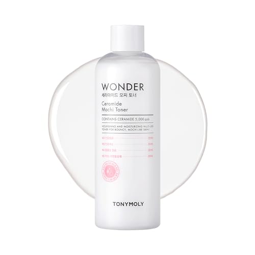 TONYMOLY Wonder Ceramide Mochi Milky Toner, Hydrating Barrier Repair, 500ml 16.9 Fl Oz (Pack of 1)