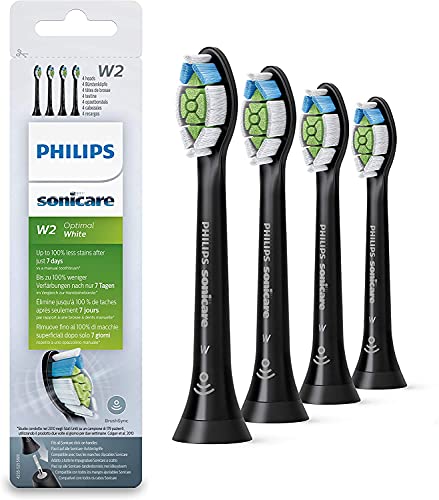 Philips Sonicare Optimal Whitening Black BrushSync Heads (Compatible with All Philips Sonicare Handles), 4 Pack 4 Count (Pack of 1)