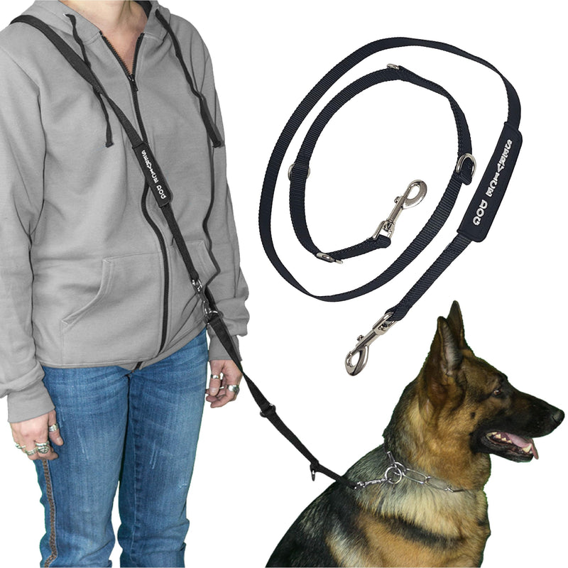 ActiveDogs Hands Free Dog Leash Crossbody 6.5ft - Adjustable 4-Point Hands Free Leash with Service Dog Wrap for Increased Mobility & Training - Strong 3/4" Nylon & Double Stitched, Black 6.5' - BeesActive Australia