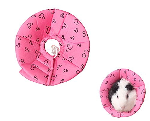 Hamster Rabbit Protection Cone Neck Recovery Collar - Small Animal Pets Elizabethan Collar Anti-Water Bite Sratch Risistant for Guinea Pig Mice Mouse Rats Ferret Squrrel (L, Pink) L - BeesActive Australia