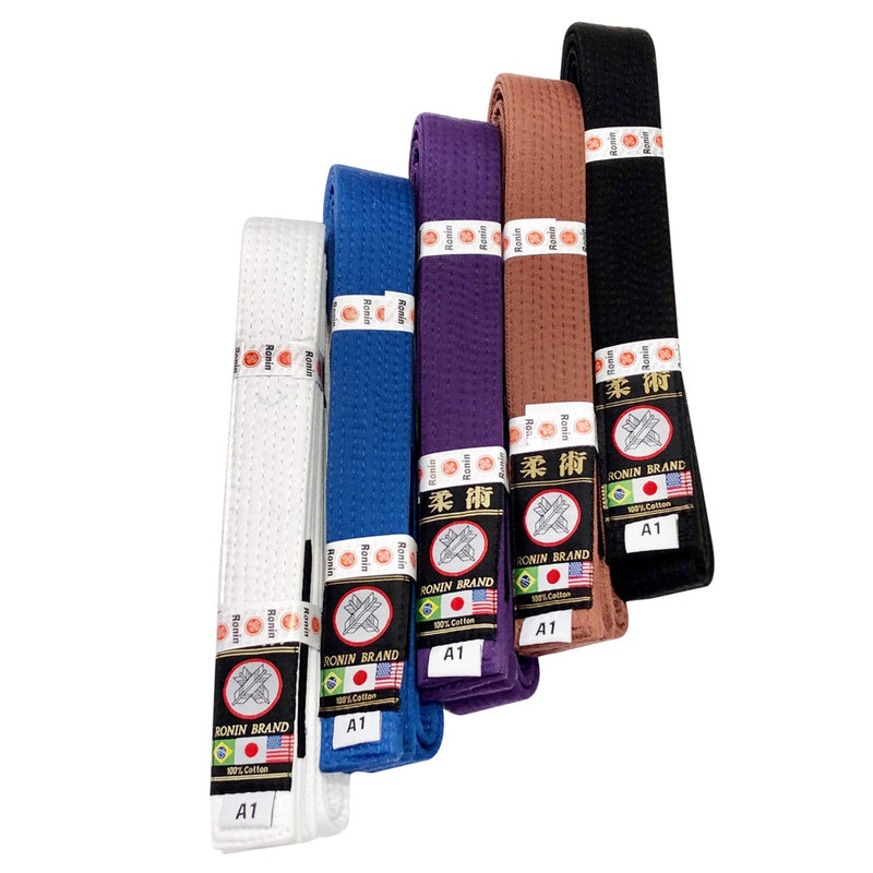 Ronin BJJ Gi Belt – Brazilian Jiu Jitsu Belt - Poly/Cotton Fabric A3 White - BeesActive Australia