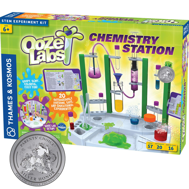 Thames & Kosmos Ooze Labs Chemistry Station Science Experiment Kit, 20 Non-Hazardous Experiments Including Safe Slime, Chromatography, Acids, Bases & More, Multi-Color - BeesActive Australia