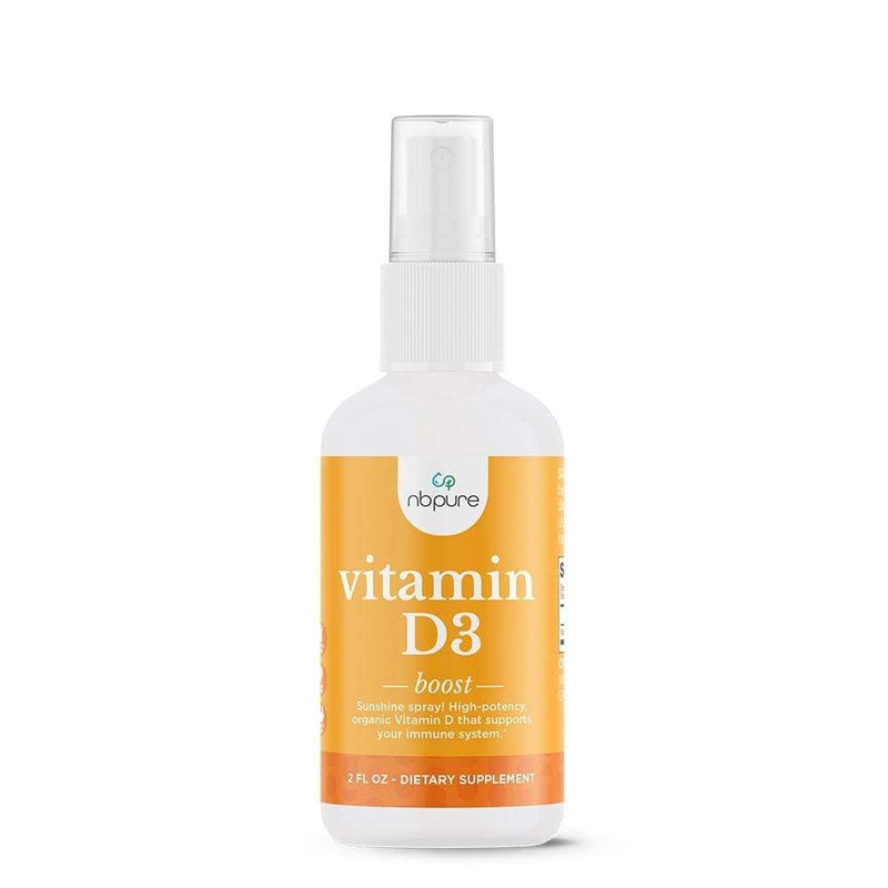 nbpure Organic Vitamin D3 Spray, High Potency (2 oz) | 1000IU high potency per serving, Supports bone & immune health, Organic cholecalciferol, Easy-to-use spray, Family friendly