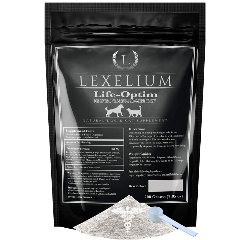Life-Optim Terminal Illness Support Blend for Dogs and Cats | 100% Natural Supplement Powder | Designed to Extend and Improve Quality of Life | 200 Gram Powder Bag - PawsPlanet Australia