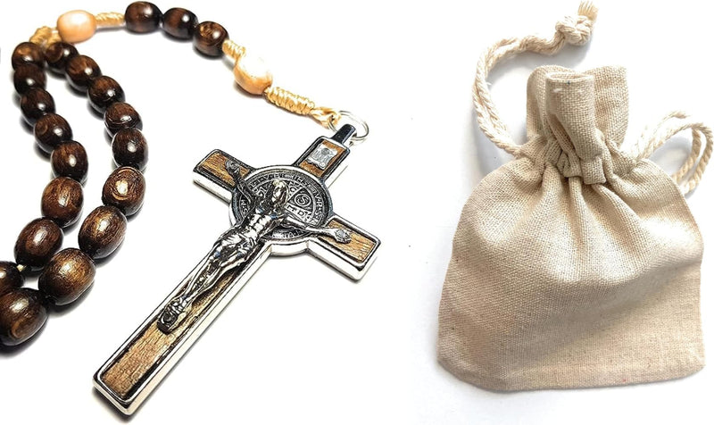GENUINE Made in Italy Necklace Rosary Blessed by Pope Francis Vatican Rome St Benedict medal patron of death, athletes Solders, US ARMY Veterans, Armed Force Defense Air Force Marines Navy Police Troops Law Enforcement Guard Security Patrol fireman par... - BeesActive Australia
