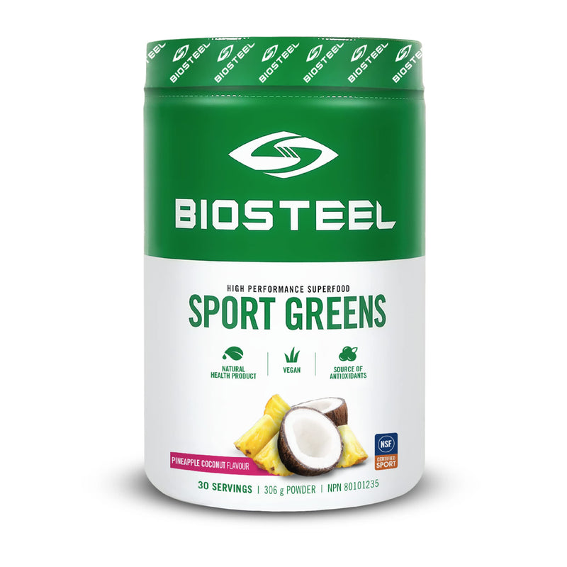 BIOSTEEL Sport Greens Powder, High Performance Superfood Supplement, Non-GMO Formula, Pineapple Coconut, 30 Servings