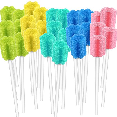 250 Count Unflavored Disposable Oral Swabs 5color-250pcs