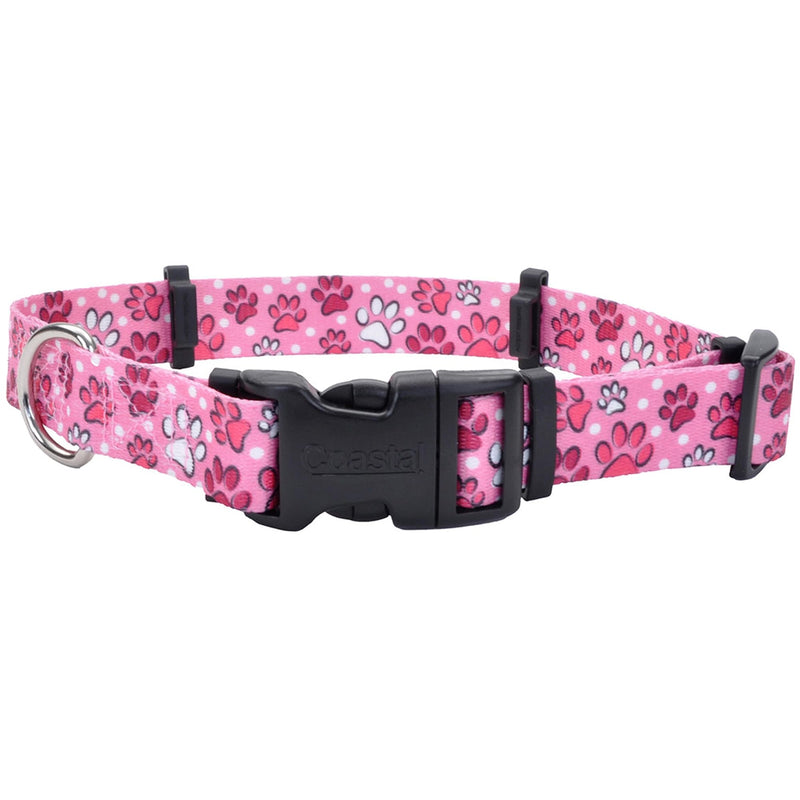 Coastal Pet SecureAway Collar Protector for Flea Collars - Adjustable pet Accessory - Protective Flea Collar for Dogs & Puppy - Multi Paws, 1" x 14-20"