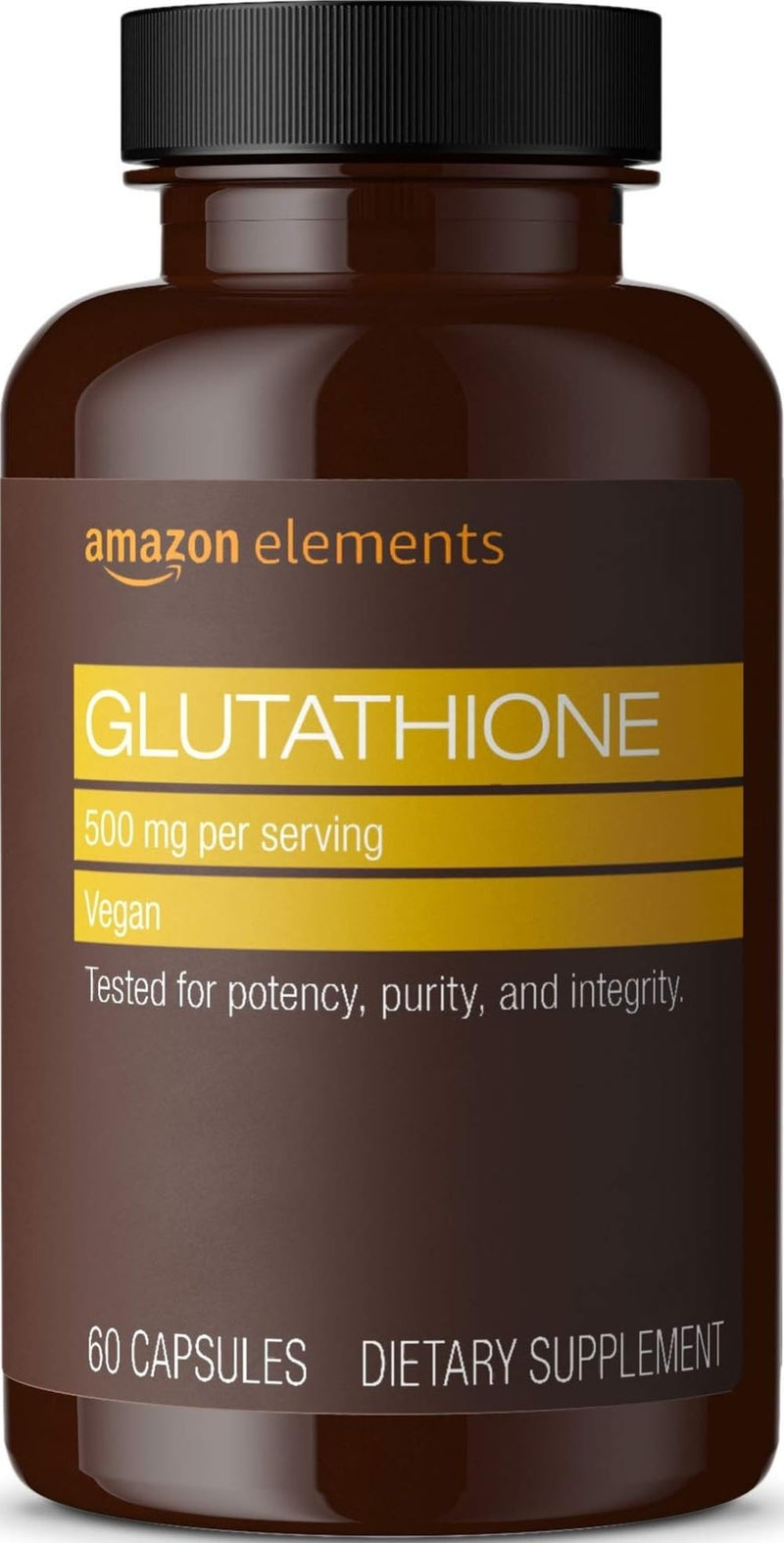 Amazon Elements Glutathione, Vegan, 500mg per Serving, 60 Capsules