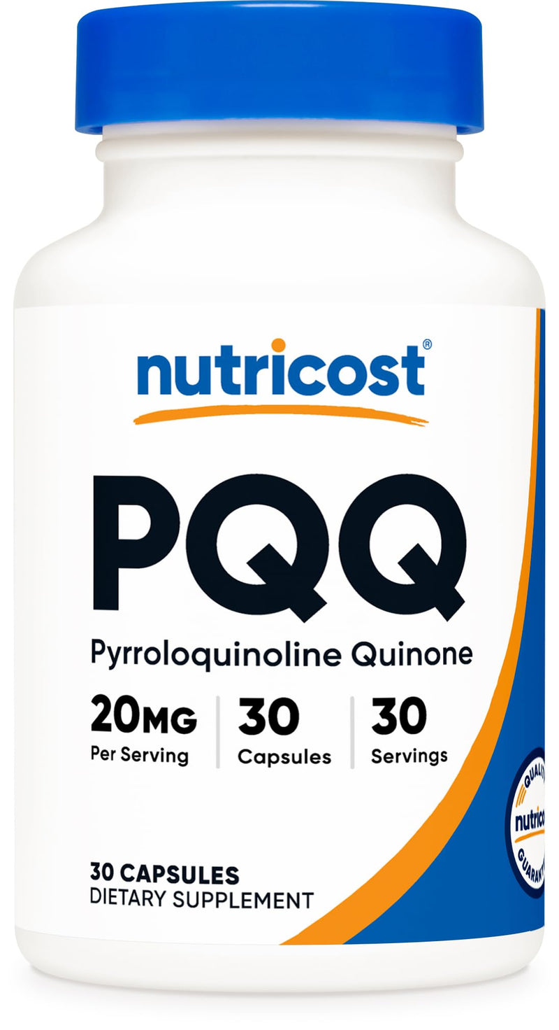 Nutricost PQQ (Pyrroloquinoline Quinone) 20mg, 30 Capsules - Vegetarian Capsules, Non-GMO, Gluten Free 30 Count (Pack of 1)