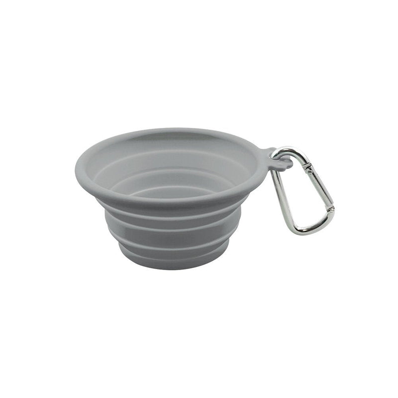 FFD Pet 60221 Pet Silicone Collapsible Travel Bowl for Dogs and Cats, X-Small Grey, 7oz/200mL, 3.5" XS - BeesActive Australia
