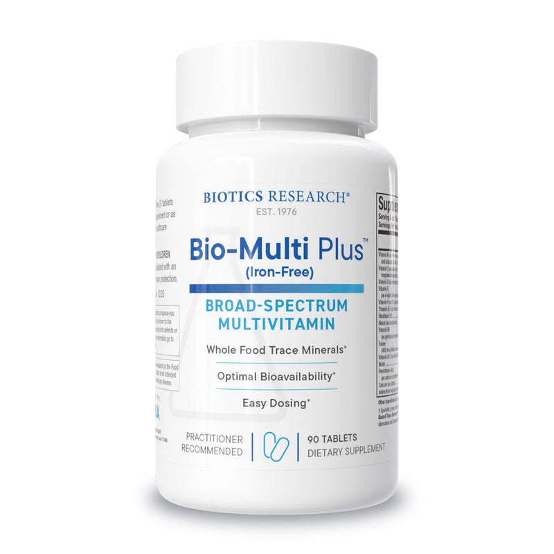 BIOTICS RESEARCH Bio Multi Plus Iron Free Multivitamin, Chelated Minerals, Iron Free, Emulsified Fat Soluble Vitamins, High antioxidants, SOD, Catalase 90 Tablets