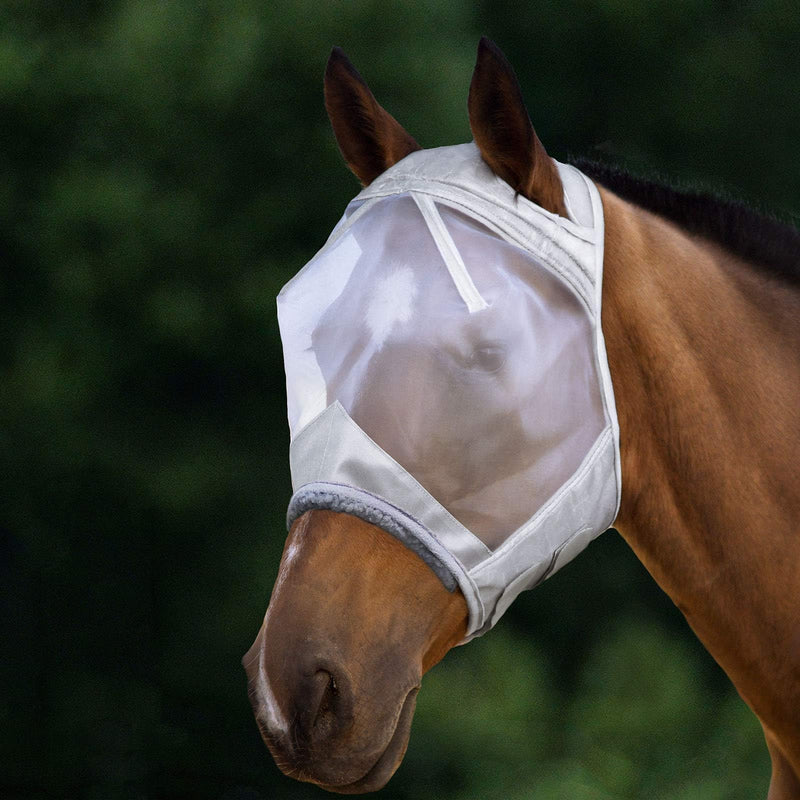 Harrison Howard CareMaster Horse Fly Mask Standard Moonlight Silver XL Extra Full Size Extra Full (X-Large) - BeesActive Australia