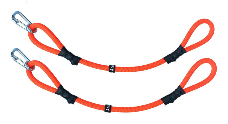 Anchor Shock - Bungee Dock Lines for Boats – Boat Dock Rope & Mooring Lines with Shock Absorber, Heavy Duty Boat Tie Off Ropes (2-Pack) - [2 Feet Stretches to 3.3 Feet] - Made in USA 24" - BeesActive Australia