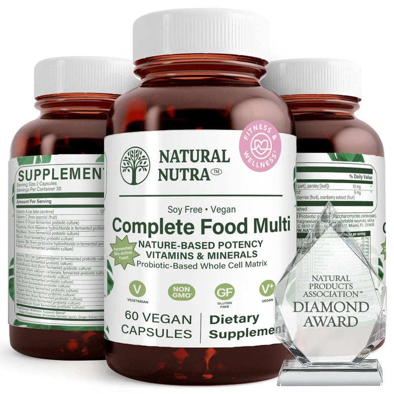 Natural Nutra Whole Food Complete Multivitamin, 60 Capsules | Mineral for Unisex, Energy Booster, Helps Maintain Bone Health, Improves Brain Function & Skin, Helps Enhance Immunity 1 Count (Pack of 60)