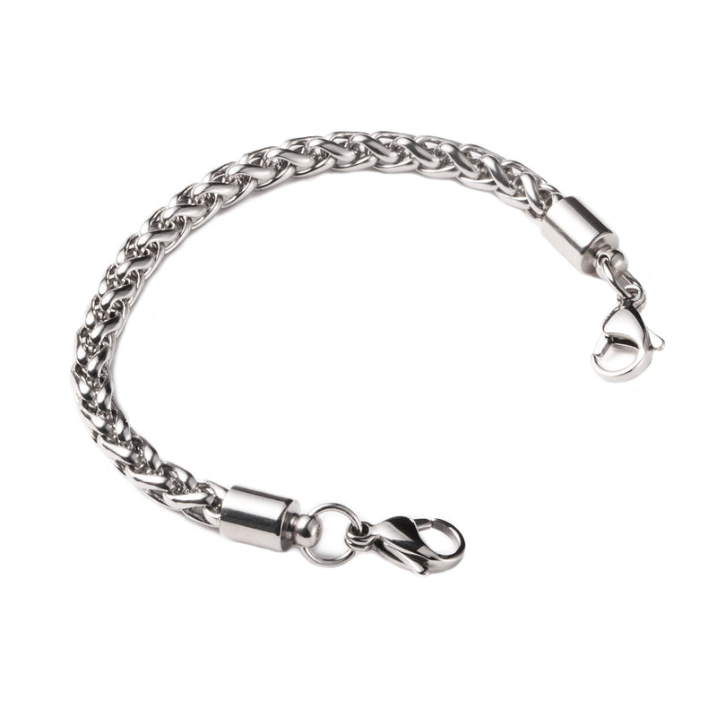 LinnaLove-Stainless Steel Wheat Chain lnterchangeable Medical Alert Bracelets - (Just Chain) 6 Inches