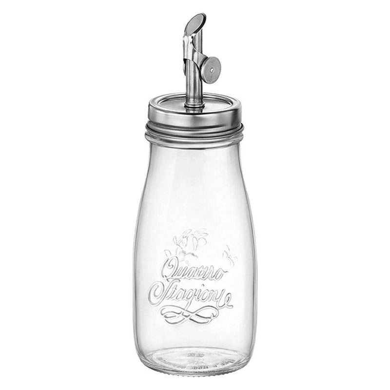 Bormioli Rocco Quattro Stagioni Glass 13.5 Oz Olive Oil Dispenser With Weighted Pourer, Made from BPA Free Durable Glass, Made In Italy. - BeesActive Australia