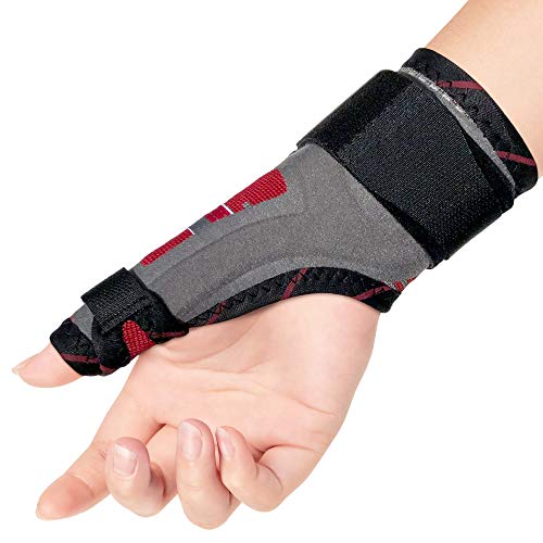 ORTONYX Thumb Immobilizer Brace Thumb Spica Support Splint Left/Right Hand M-L Gray/Red