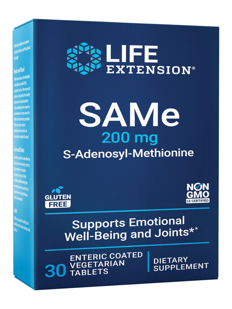 Life Extension Same, Mood, Joint & Liver Support, Gluten-Free, Non-GMO, Vegetarian, 30 Tablets | Mood, Joint & Liver Support, Gluten-Free, Non-GMO & Vegetarian