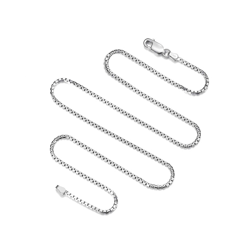 T400 925 Sterling Silver Chain Necklace 1.5mm 1mm Gold Plated Italian Box Chains for Women Men Teens 16 18 20 22 24 26 30 inches 20.0 Inches 1.5mm Silver - BeesActive Australia