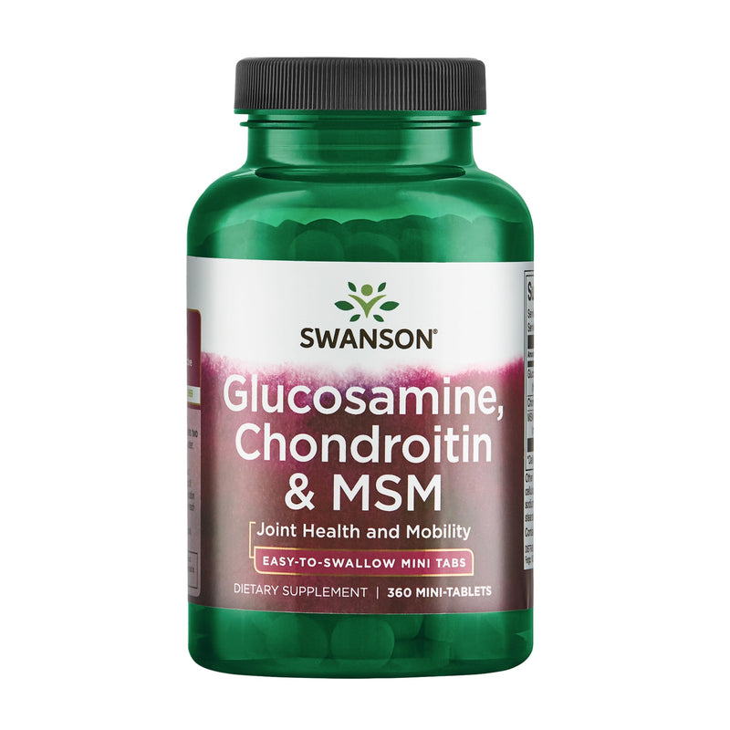 Swanson Mini-Tabs Glucosamine Chondroitin & Msm Joint Mobility Flexibility Comfort Cartilage Connective Tissue Health Support 750/600/300 Milligrams 360 Tabs