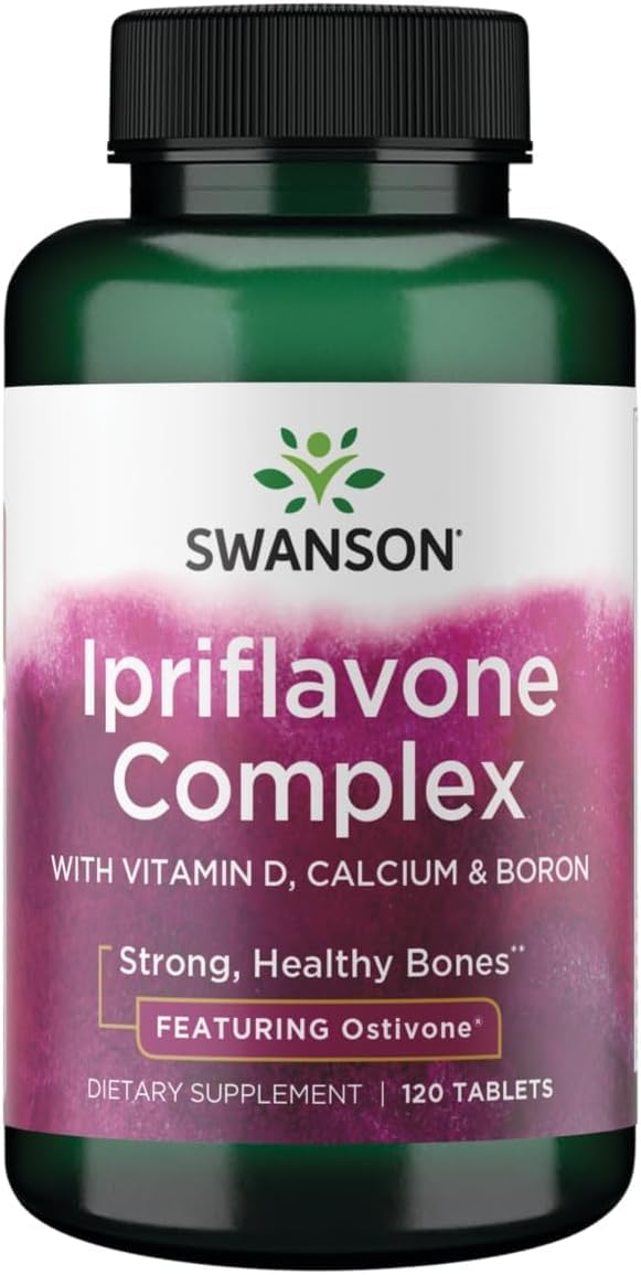 Swanson Ipriflavone Complex with Ostivone, 120 Tablets | A Ground-Breaking Formula to Support Bone Health; Combines Calcium, Boron, and Vitamin D with Ostivone Ipriflavone 120 Count (Pack of 1)
