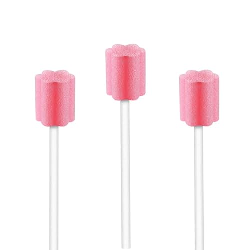 Wellgler's Oral Care Swabs - Disposable Mouth Cleaning Spong swabs (250count, Pink) 250 Count (Pack of 1)