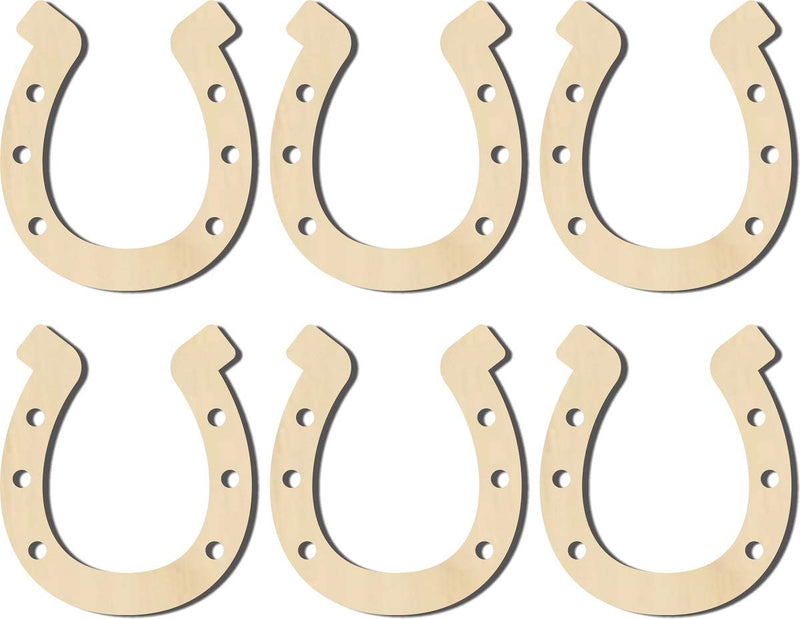 3" Horseshoes - 6 Pack - DIY Crafts - Horseshoe - Wood Cutout USA Made, Unfinished Wood