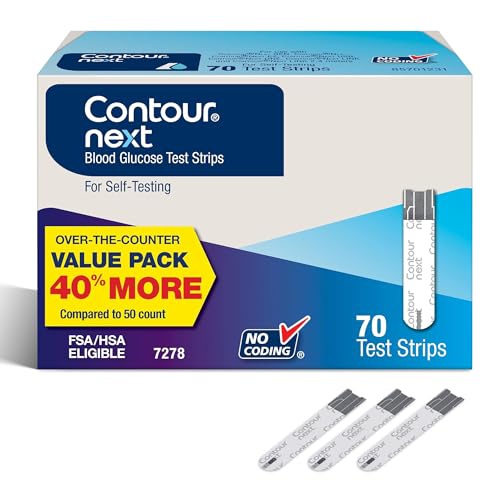 Ascensia Contour Next Blood Glucose Diabetes Test Strips, 70 Count 70 Count (Pack of 1)