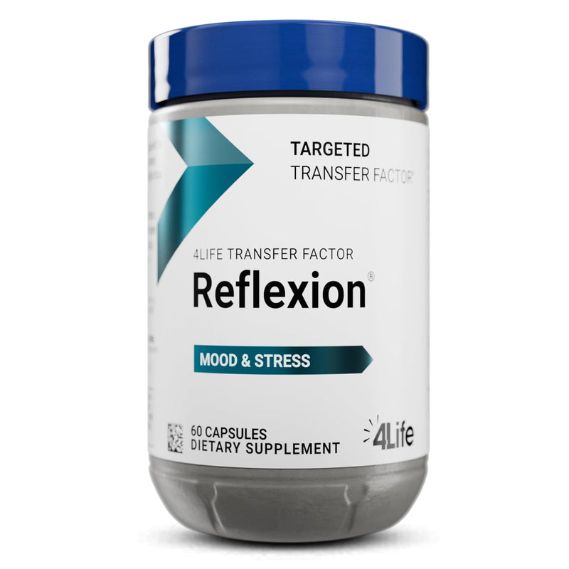 4Life Transfer Factor Reflexion Mood Support with L-Theanine, 60 Capsules | Avena Sativa, Wild green oat, Daily balance, Emotional wellness, Cognitive clarity, Attention, Circulation, Immune support