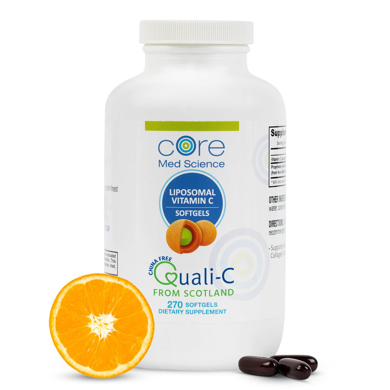 Liposomal Vitamin C 1000mg by Core Med Science, 270 Softgels - Non-GMO Natural Liposomal Vitamin C Supplement That Promotes Healthy Skin - Immune System Booster for Adults, Supports Collagen Formation 270 Count (Pack of 1) - BeesActive Australia