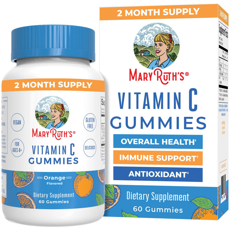 MARYRUTH'S Vitamin C Gummies for Adults & Kids, Immune Support, 60 Servings | Immune Support, 60 Servings